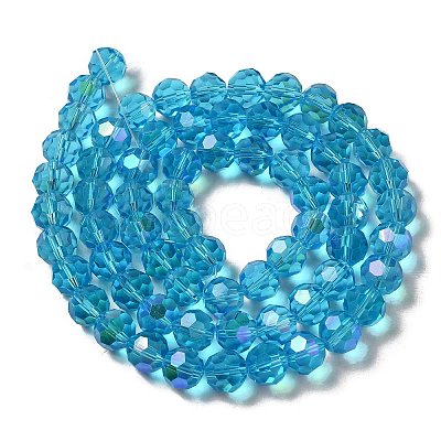 Electroplate Transparent Glass Beads Strands EGLA-A035-T10mm-L08-1