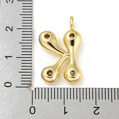 Rack Plating Brass Micro Pave Cubic Zirconia Pendants KK-A200-24G-K-1