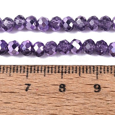 Transparent Electroplate Glass Beads Strands LS-EGLA-Q131-01A-04-1