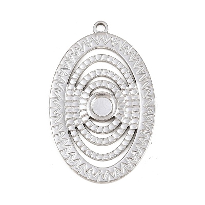 304 Stainless Steel Pendant Cabochon Settings LS-STAS-L313-07P-1