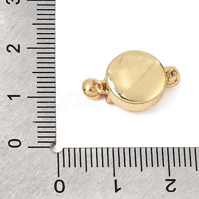 Brass Micro Pave Clear Cubic Zirconia Magnetic Clasps KK-C066-23G-1