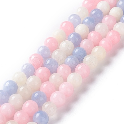 Natural White Jade Imitation Morganite Beads Strands G-I299-F14-6mm-1