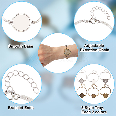 DIY Blank Dome Alloy Bracelet Making Kits DIY-GO0002-22-1