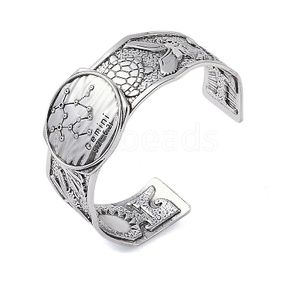 Constellation Alloy Open Cuff Bangles for Women Men BJEW-C064-01AS-06-1