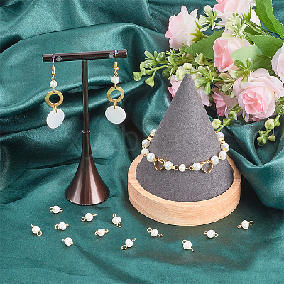 30Pcs Natural Cultured Freshwater Pearl Connector Charms PALLOY-SC00005-1