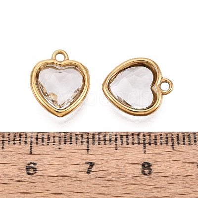 Valentine's Day 304 Stainless Steel with Glass Charms STAS-Q119-01G-01-1