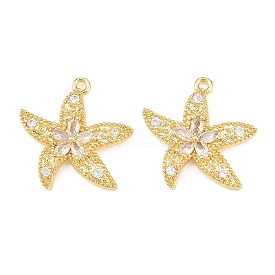 Brass Micro Pave Cubic Zirconia Pendants KK-C162-092G-1