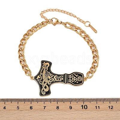 304 Stainless Steel Enamel Link Bracelets BJEW-P356-01B-G-1