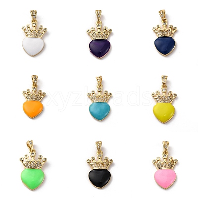 Brass Cubic Zirconia Pendants ZIRC-H122-01G-1