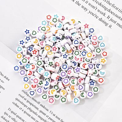 White Opaque Acrylic Beads MACR-YW0001-19E-1