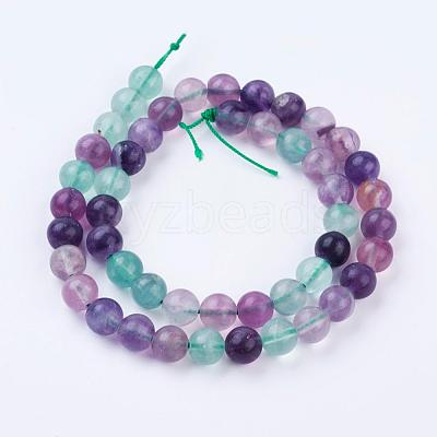Natural Fluorite Beads Strands G-P318-05-8mm-1