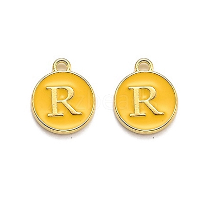 Golden Plated Alloy Enamel Charms LS-ENAM-Q437-13R-1