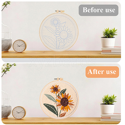Flower Pattern Punch Embroidery Starter Kits DIY-WH20007-743A-1