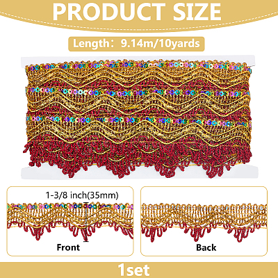 Polyester Fiber Lace Trim OCOR-WH0101-226B-1