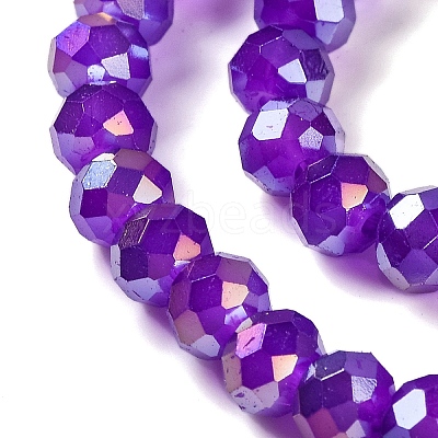 Baking Electroplate Glass Beads Strands DGLA-A039-J10mm-B05-1
