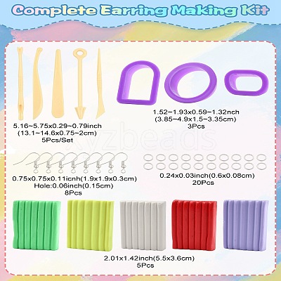 DIY Polymer Clay Dangle Earring Making Kits DIY-YWC0005-05C-1