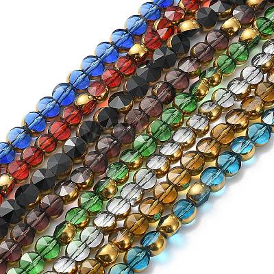 Half Plated Electroplate Transparent Glass Beads Strands EGLA-E060-02A-HP-1