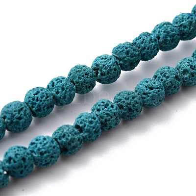 Natural Lava Rock Round Bead Strands X-G-I124-8mm-09-1