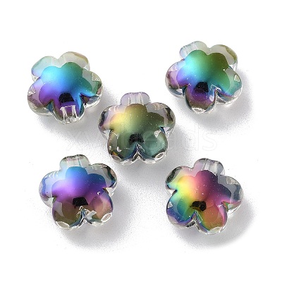 UV Plating Rainbow Iridescent Acrylic Beads X-OACR-H112-20C-1