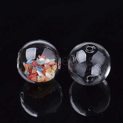 Handmade Blown Glass Globe Beads DH017J-1-25mm-1