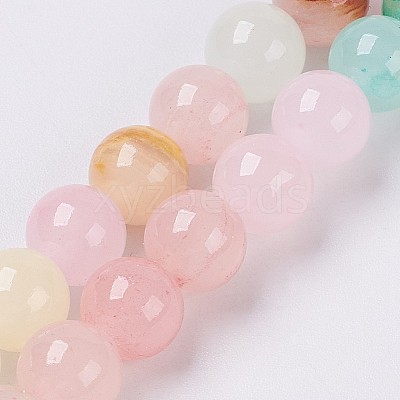 Natural Colorful Green Jade Beads Strands X-G-G757-01-12mm-1