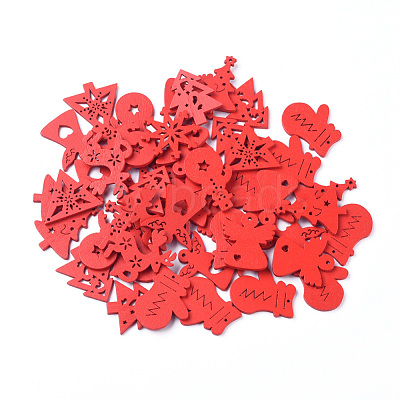 Natural Poplar Wood Pendants WOOD-D010-12A-1