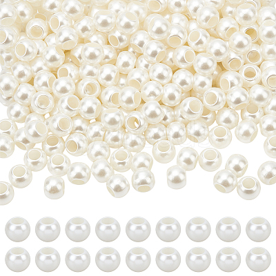 ABS Plastic Imitation Pearl European Beads SACR-NB0001-18B-1