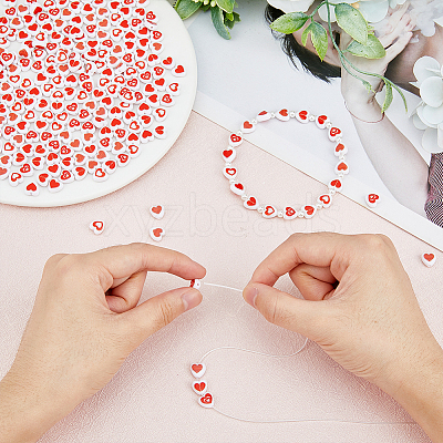 250Pcs 5 Styles Opaque Acrylic Enamel Beads OACR-FH0001-051-1