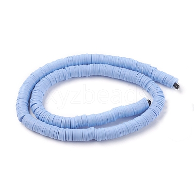 Flat Round Handmade Polymer Clay Beads CLAY-R067-8.0mm-32-1