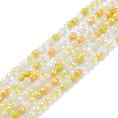 Gradient Color Electroplate Glass Bead Strands X-GLAA-E042-04D-1
