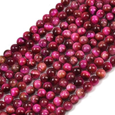 Grade AB Natural Tiger Eye Beads Strands X-G-F591-18-6mm-05-1