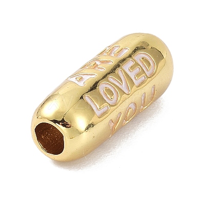 Eco-Friendly Brass Enamel Beads KK-C220-06G-08-1