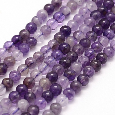 Natural Amethyst Beads Strands G-P335-02-4mm-1
