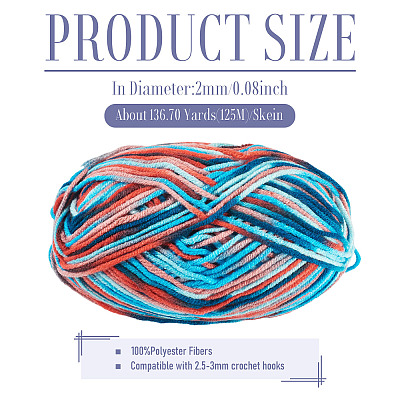 Light Gradient Segment Dyed Polyester Yarn DIY-TADJ0002-005E-1