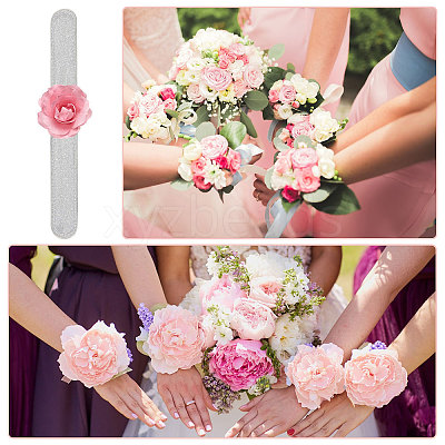 Aluminium & Plastic & Imitation Leather Glitter Powder Cord Bracelets for Bridesmaid BJEW-WH0022-75-1