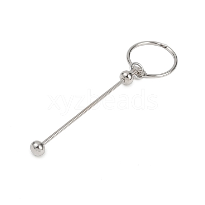 Iron Bar Beadable Keychain Clasps AJEW-R004-02P-1