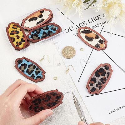 DIY Leopard Print Pattern Rectangle Dangle Earring Making Kit DIY-OC0009-49-1