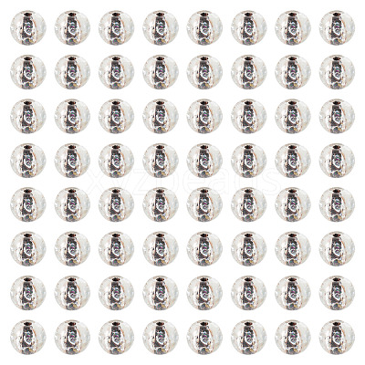100Pcs Crackle Transparent Glass Beads GLAA-TADJ0001-12B-1
