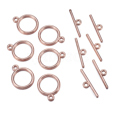 Tibetan Style Toggle Clasps TIBE-A12208-RG-NR-1