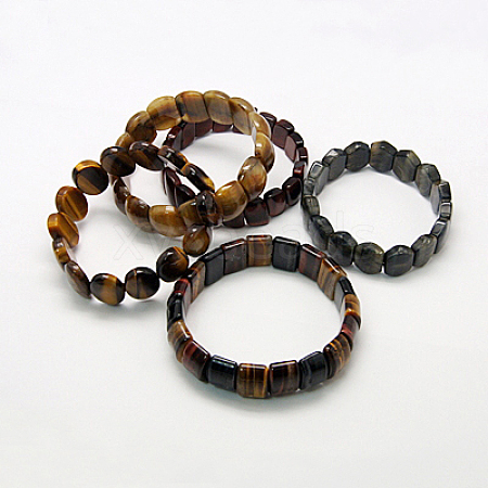 Tiger Eye Stretch Bracelets BJEW-G142-M-1