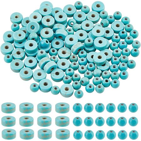  120Pcs 2 Styles Synthetic Turquoise Beads G-NB0003-94-1