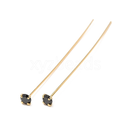 Brass Micro Pave Cubic Zirconia Stud Earring Findings CU-CBA4618-01G-08-1