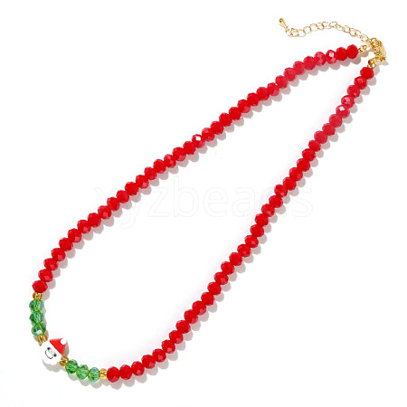 Christmas Glass Seed Beaded Necklaces SI5243-2-1