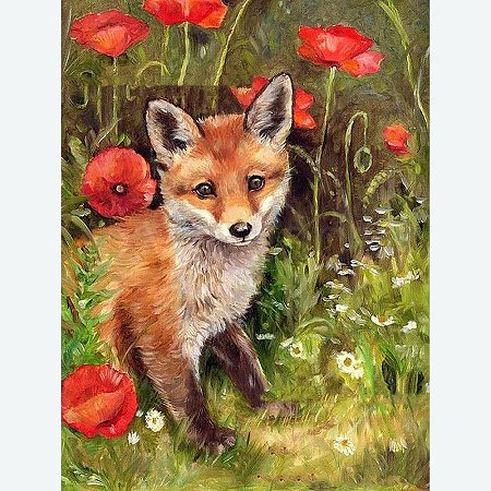 DIY Fox Pattern Diamond Painting Kits WG20439-06-1