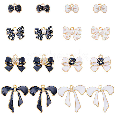 48Pcs 8 Styles Alloy Enamel Charms ENAM-SC0004-31-1