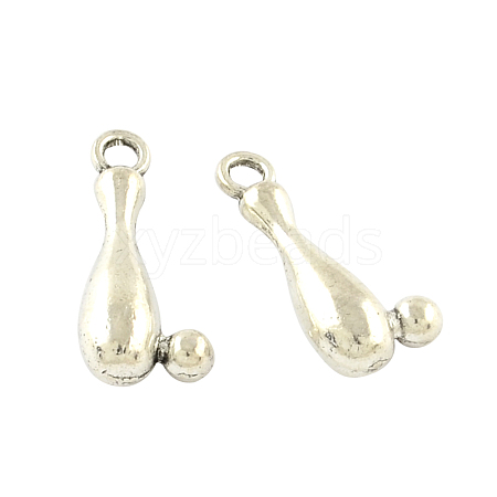 Tibetan Style Alloy Bowling Pendants X-TIBEP-Q043-106-RS-1