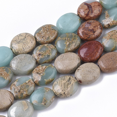 Natural Aqua Terra Jasper Beads Strands G-S366-015A-1