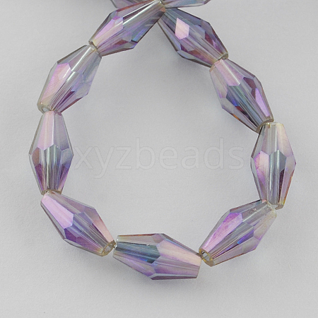 Electroplate Glass Beads Strands EGLA-R021-8x4mm-02-1