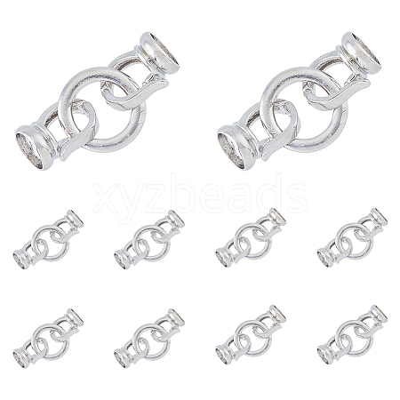 DICOSMETIC 10Pcs Brass Fold Over Clasps KK-DC0003-27-1