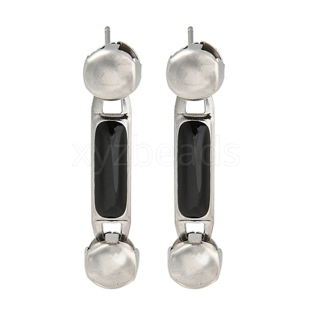 304 Stainless Steel Enamel Stud Earrings EJEW-S229-15P-01-1